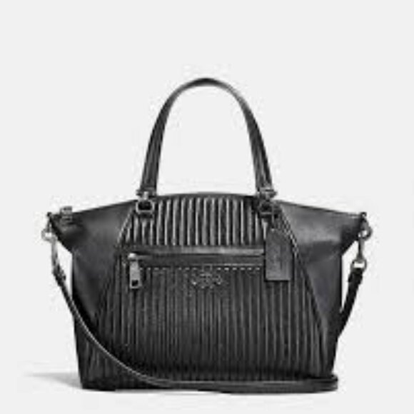 Coach Handbags - Coach 26866 Prairie Satchel With Quilting Black Leather